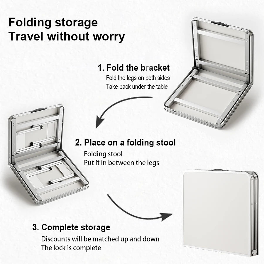 Outdoor table, portable folding table with handle - suitable for outdoor camping, picnicking, gatherings, no electricity require