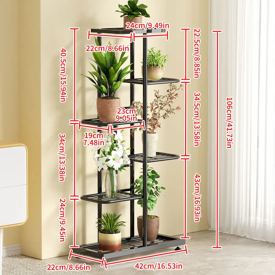 Plant Shelves Iron Potted Flower Stand Rack Multiple Flower Pot Holder Shelf Indoor Outdoor Planter Display Organizer