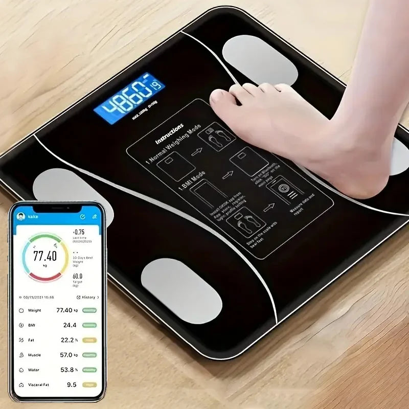 Smart Body Fat Scale Wireless LED Digital Bathroom Weight Scale Body Composition Analyzer Testing Scale