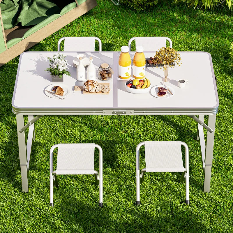 Outdoor table, portable folding table with handle - suitable for outdoor camping, picnicking, gatherings, no electricity require