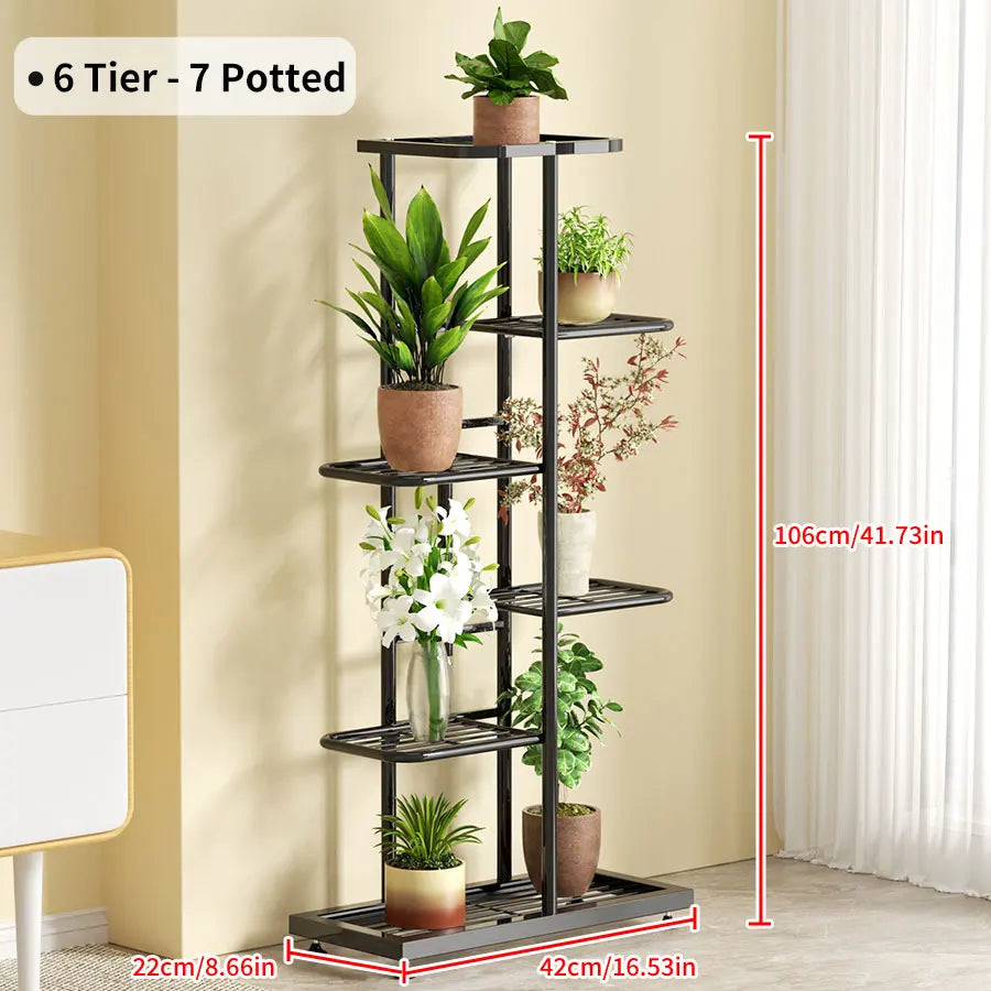 Plant Shelves Iron Potted Flower Stand Rack Multiple Flower Pot Holder Shelf Indoor Outdoor Planter Display Organizer