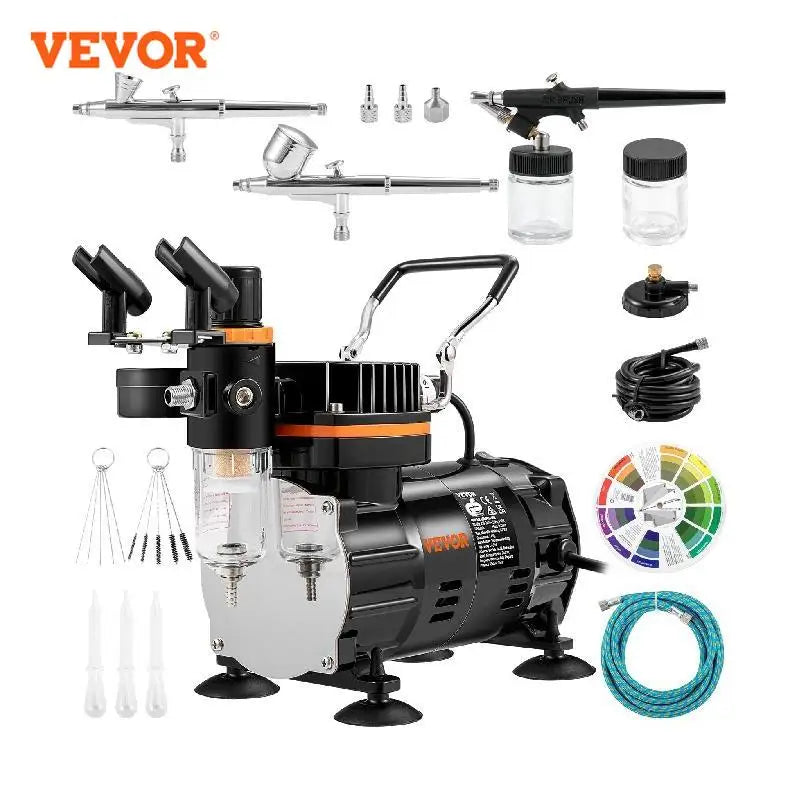 Vevor Professional Dual Action Airbrush Kit 120W Electric Spray Gun Painting Set for Art Nail Tattoo and Makeup