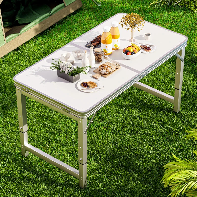 Outdoor table, portable folding table with handle - suitable for outdoor camping, picnicking, gatherings, no electricity require
