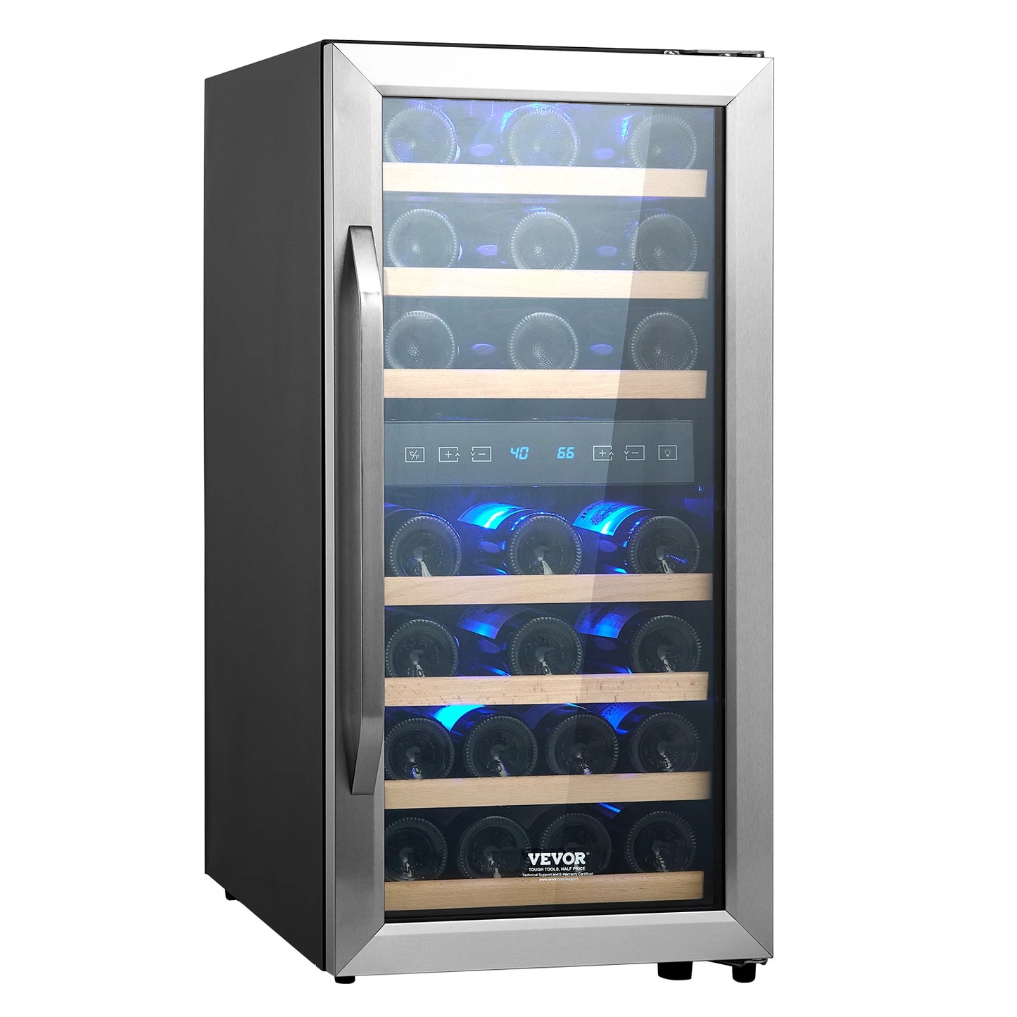 Succebuy Wine Cooler Dual Zone &Dual Temperature Wine Fridge Freestanding Refrigerator with Circulating Air-cooling for Home Bar