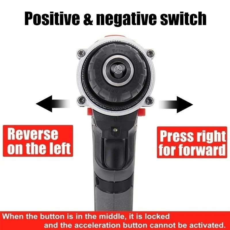 21V Cordless Impact Drill Electric Screwdriver Mini Wireless Hand Drill Lithium Ion Battery Power Tool