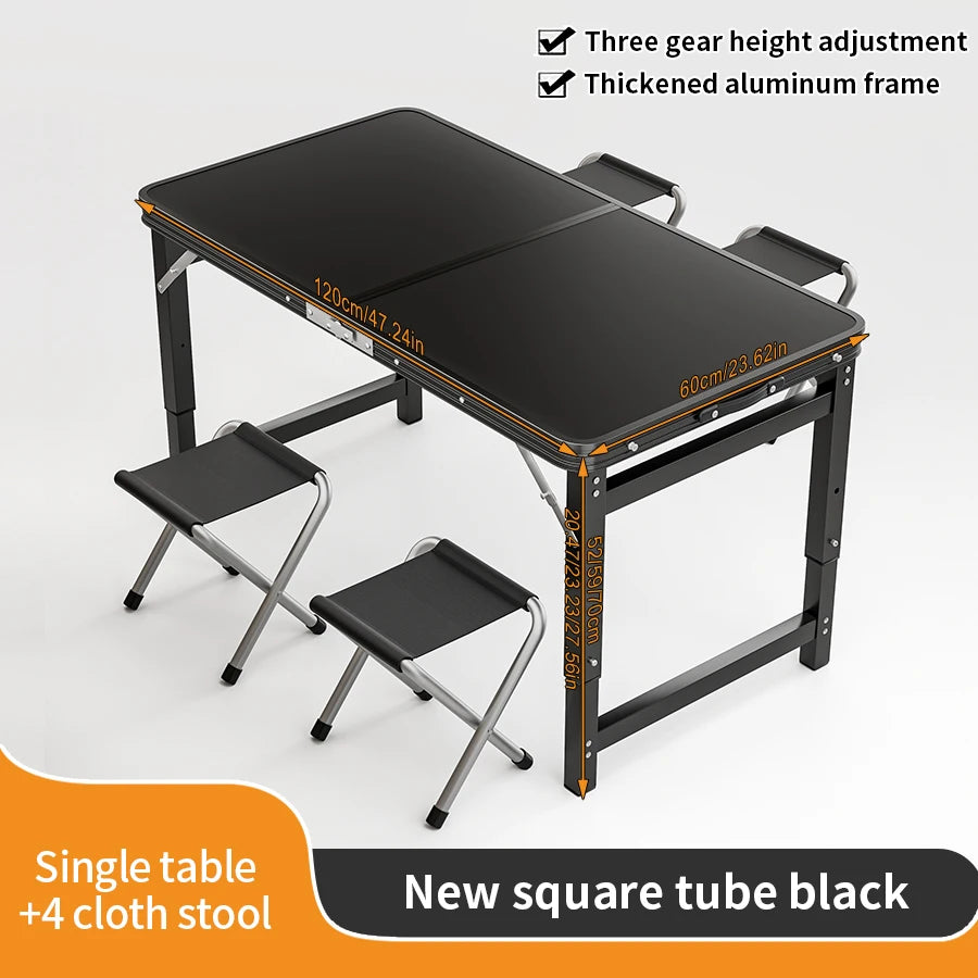 Outdoor table, portable folding table with handle - suitable for outdoor camping, picnicking, gatherings, no electricity require