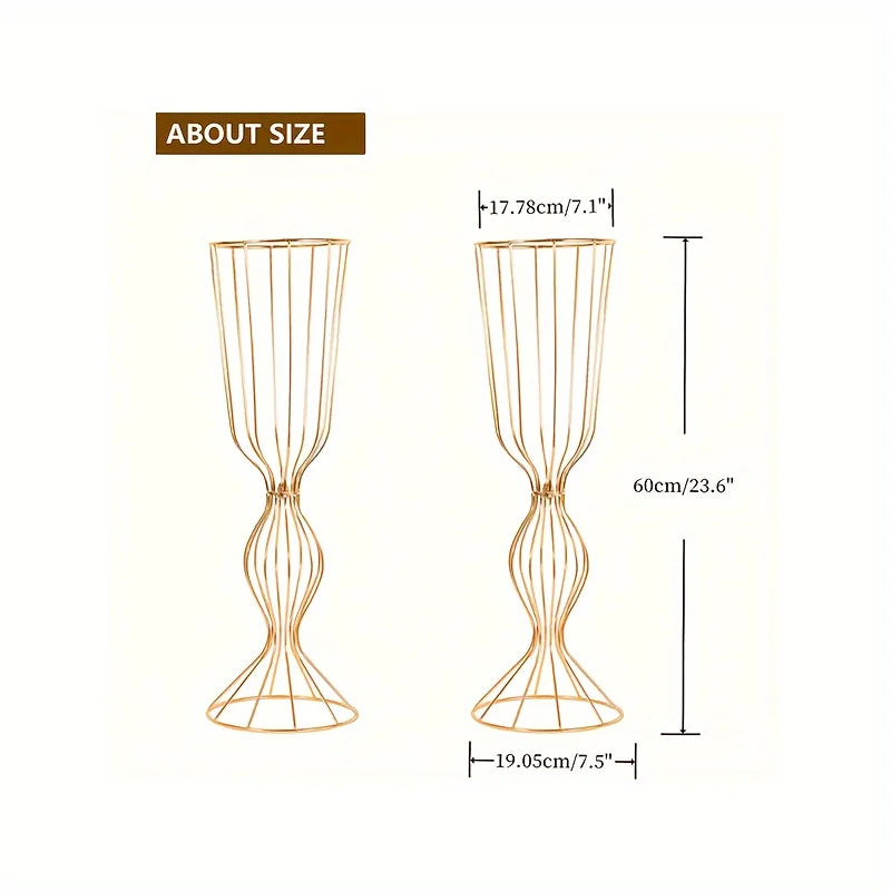 23.6 Inch High Metal Vases for Wedding Centerpiece Display Modern Home Decoration Halloween Christmas Decor