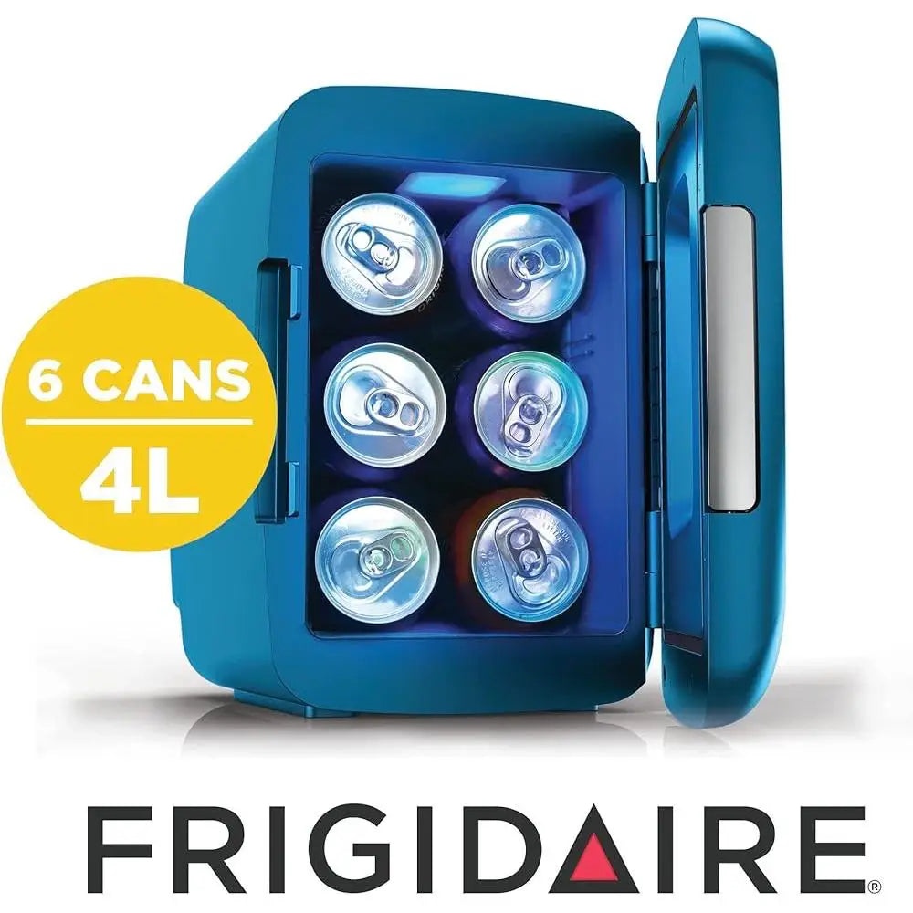 Mini Beverage Refrigerator Gaming Portable Cooler with LED Lights Compact Storage Drinks Snacks and Skincare 4L Capacity